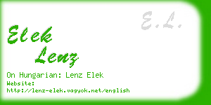 elek lenz business card